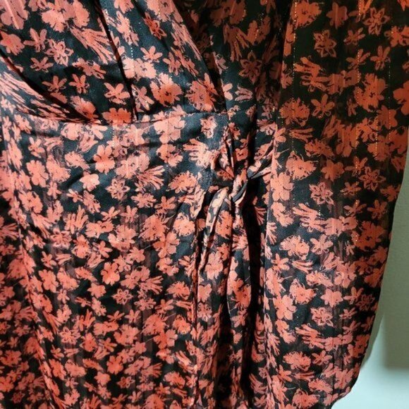 New LUSH Floral Print Long Sleeve V Neck Mini Dress - Picture 3 of 9